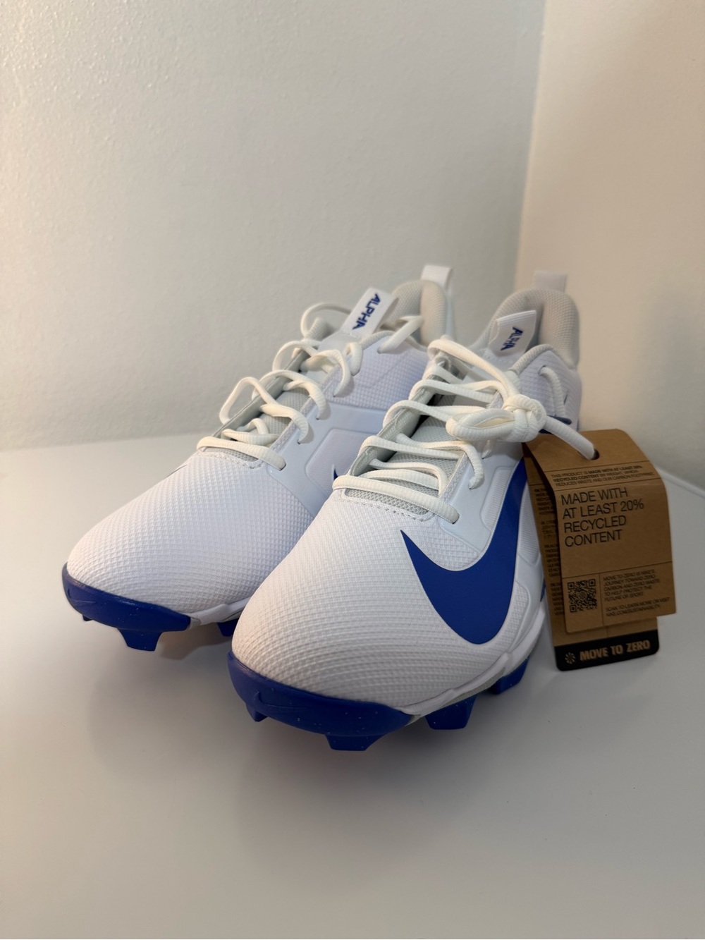 Nike Men’s Alpha Menace 4 Shark Football Cleats White/Royal Size 11
